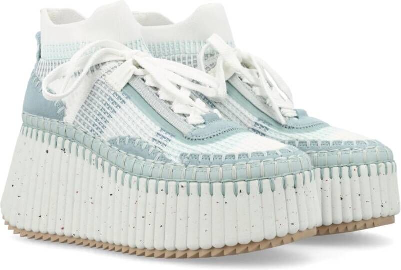 Chloé Blauwe Delicate Wedge Sneakers Blue Dames