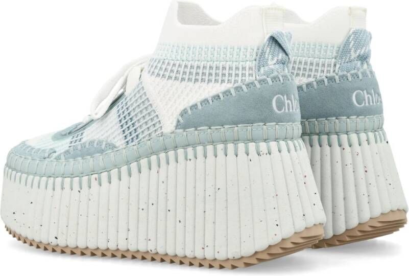 Chloé Blauwe Delicate Wedge Sneakers Blue Dames