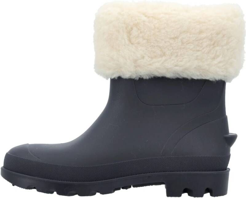 Chloé Blauwe Enkellaarzen met Shearling Rand Blue Dames