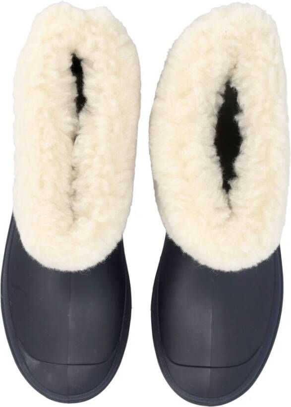 Chloé Blauwe Enkellaarzen met Shearling Rand Blue Dames