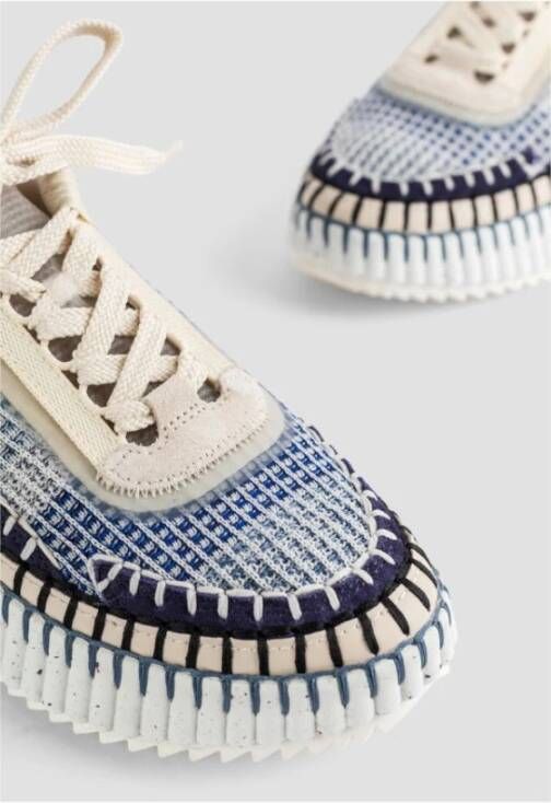 Chloé Blauwe Nama wedge sneakers met mesh Multicolor Dames