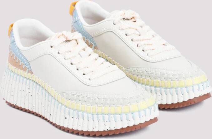 Chloé Blauwe Sneakers Cloudy Sky Leer White Dames