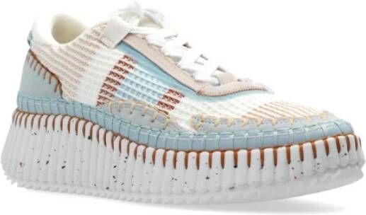 Chloé Blauwe Sneakers met Nylon Webbing Blue Dames