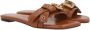 Chloé Bruin leren slide sandalen met Paddington gesp Brown Dames - Thumbnail 2