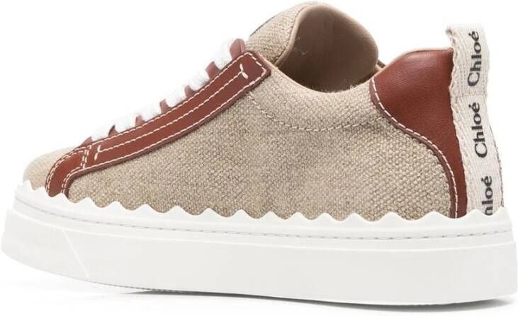 Chloé Bruine Canvas Lage Sneakers Multicolor Dames