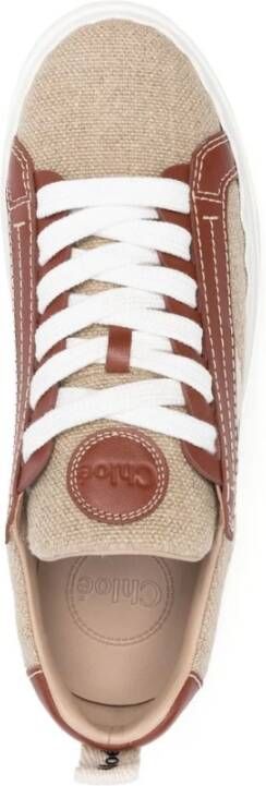 Chloé Bruine Canvas Lage Sneakers Multicolor Dames