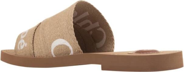 Chloé Bruine Platte Schoenen Woody Woestijn Beige Brown Dames