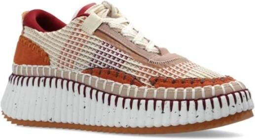 Chloé Bruine Sneakers met Nylon Webbing Brown Dames