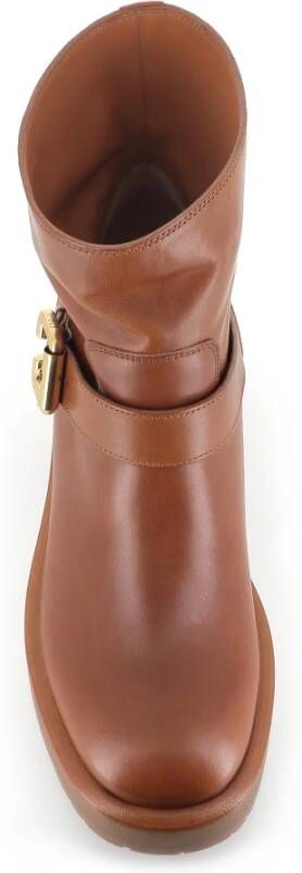 Chloé Cognac Leren Sleehaklaarzen Brown Dames