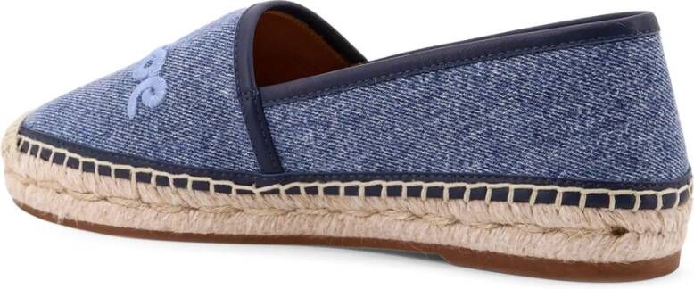 Chloé Geborduurde Denim Espadrilles met Touw Detail Blue Dames