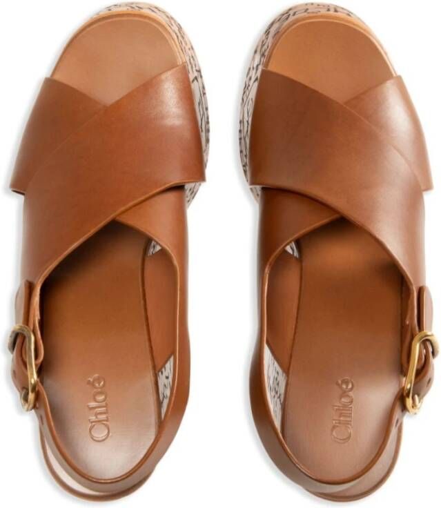 Chloé Gemberbruine hoge hak sandalen Brown Dames