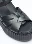 Chloé Geribbelde Platform Leren Sandalen Black Dames - Thumbnail 2