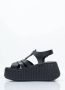 Chloé Geribbelde Platform Leren Sandalen Black Dames - Thumbnail 4