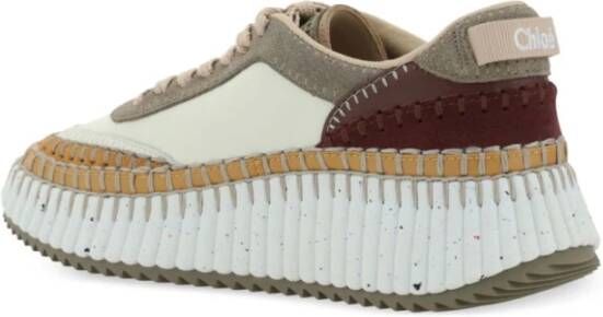 Chloé Groene Sneakers met Suède Paneeldesign Multicolor Dames