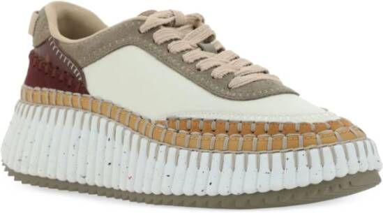 Chloé Groene Sneakers met Suède Paneeldesign Multicolor Dames