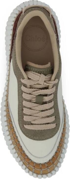 Chloé Groene Sneakers met Suède Paneeldesign Multicolor Dames