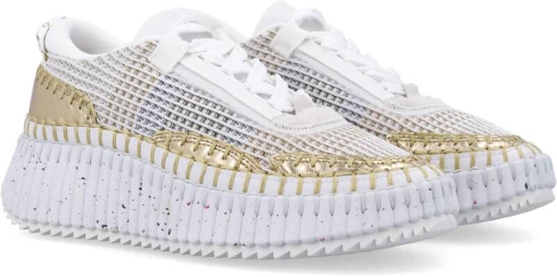 Chloé Handgestikte Mesh Sneakers met Chunky Zool Multicolor Dames