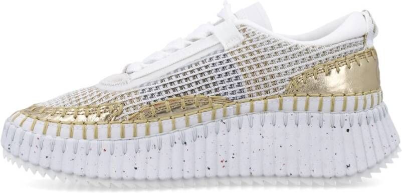 Chloé Handgestikte Mesh Sneakers met Chunky Zool Multicolor Dames