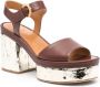 Chloé Bruine Leren Sandalen met Enkel Gesp Sluiting Brown Dames - Thumbnail 4