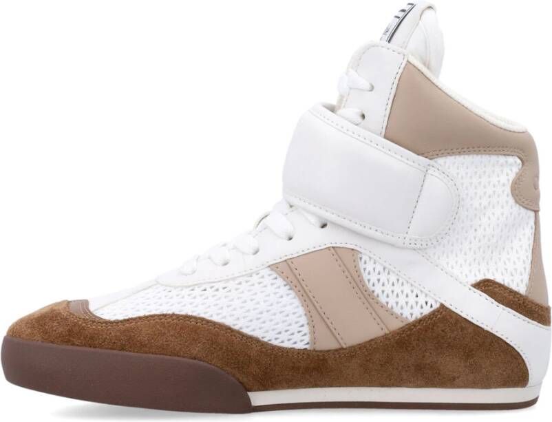 Chloé Hoge sneaker met mesh en suède Multicolor Dames