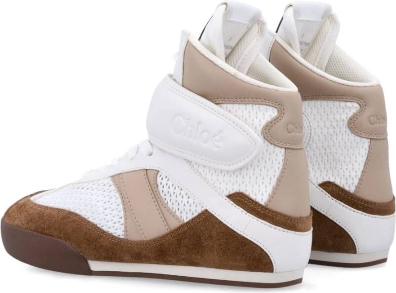 Chloé Hoge sneaker met mesh en suède Multicolor Dames