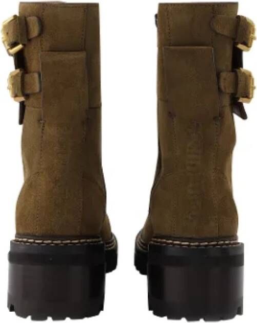 Chloé Leather boots Green Dames