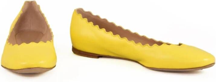 Chloé Leren Ballerina Schoenen Yellow Dames