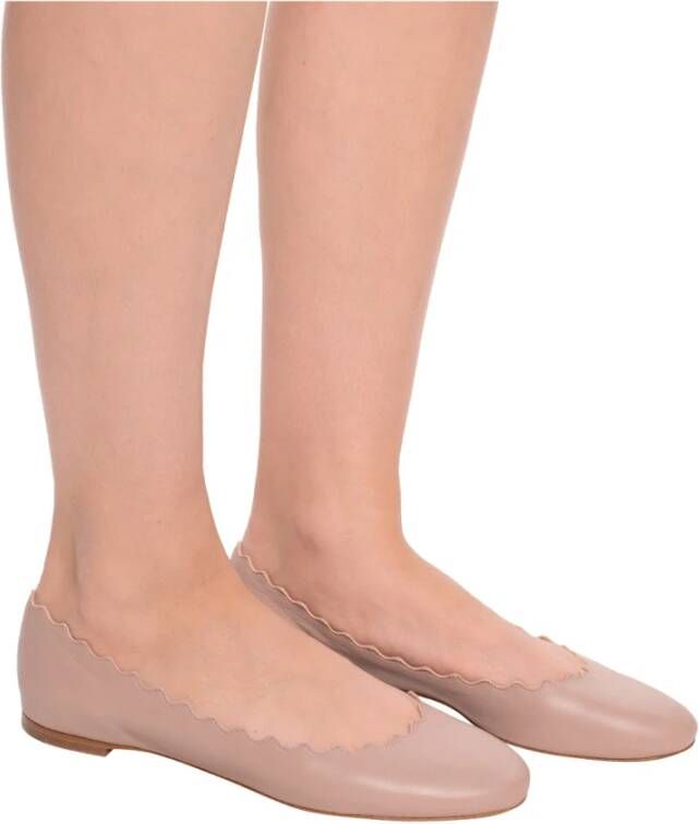 Chloé Leren balletflats Beige Dames