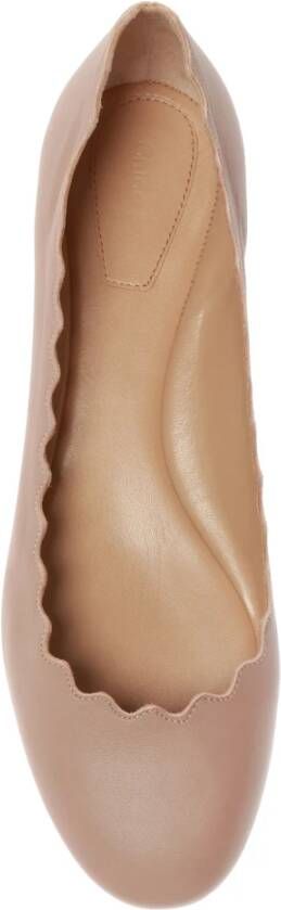 Chloé Leren balletflats Beige Dames