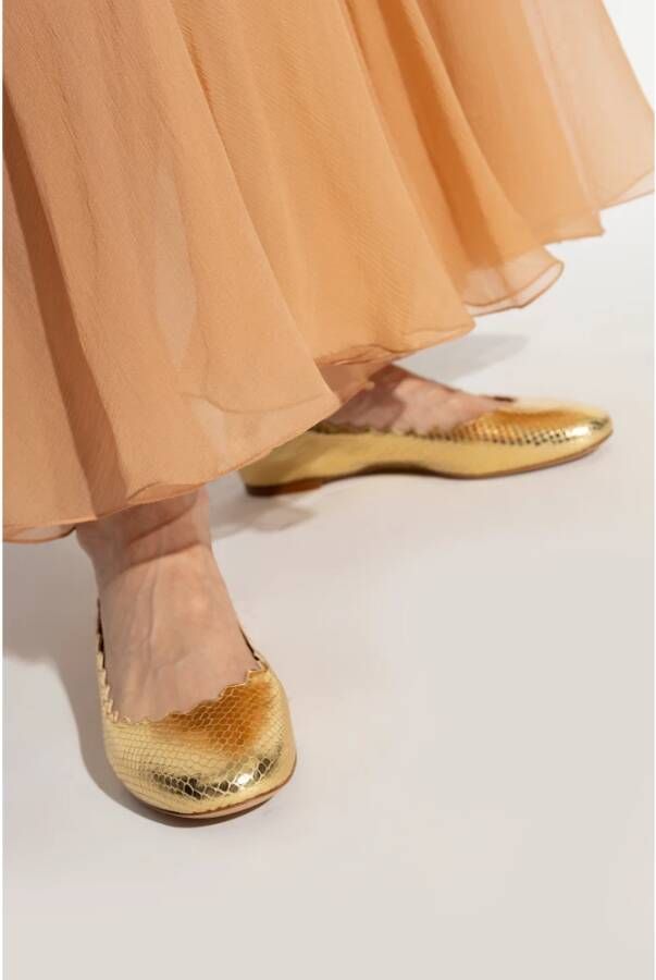 Chloé Leren balletflats Lauren Yellow Dames