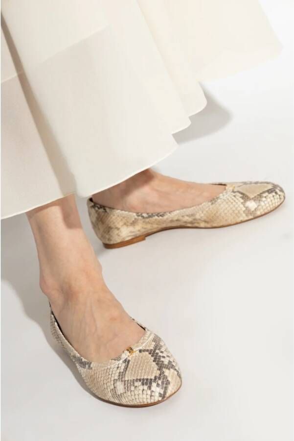 Chloé Leren balletflats Marcie Beige Dames