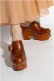 Chloé Leren Instap Blokhak Schoenen Brown Dames - Thumbnail 9