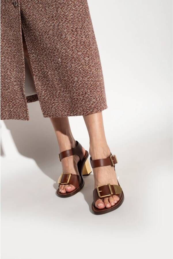 Chloé Leren sandalen met hak Bruin Dames