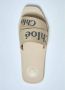 Chloé Logo-print Linnen Blend Woody Sandalen Beige Dames - Thumbnail 5