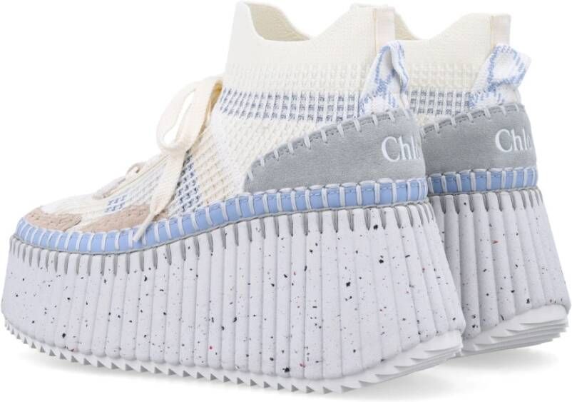 Chloé Mesh Slip-On Sleehak Sneaker Blue Dames