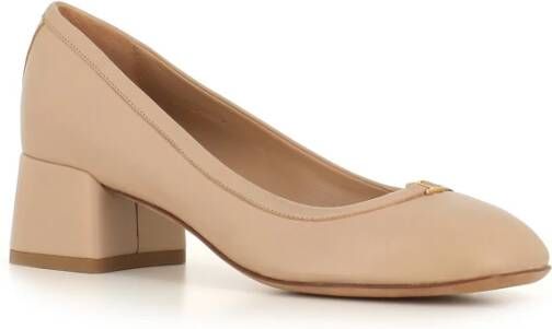 Chloé Nude Leren Hakken met Gouden Detail Beige Dames