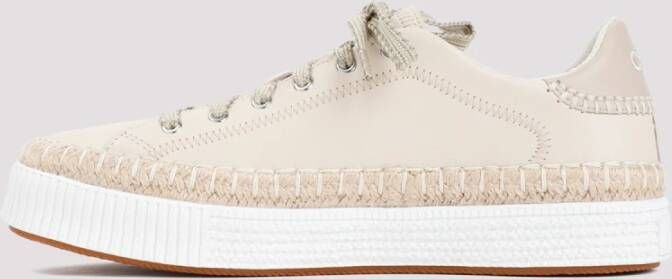 Chloé Parel Beige Leren Sneakers Beige Dames