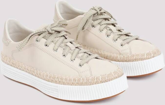 Chloé Parel Beige Leren Sneakers Beige Dames