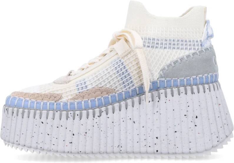 Chloé Parelblauwe Wedge Sneakers voor Vrouwen Blue Dames