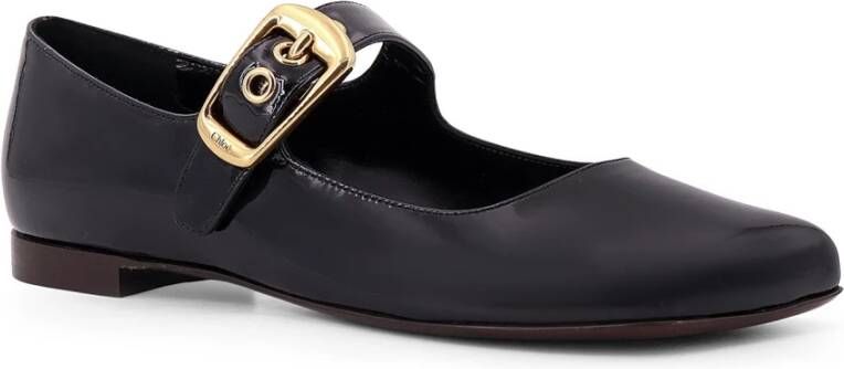 Chloé Patent Leren Ballerina met Verstelbare Band Black Dames