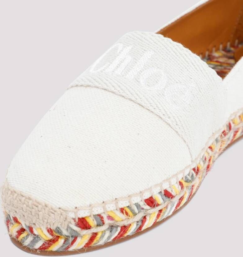 Chloé Piia Platte Espadrilles in Parel Grijs White Dames