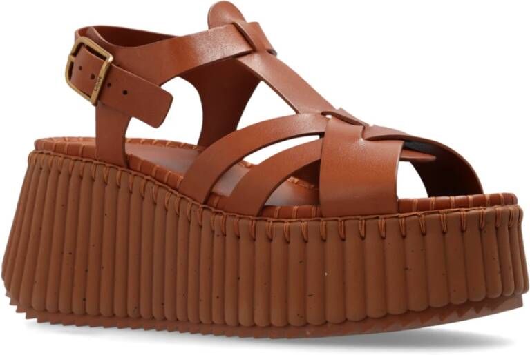 Chloé Platform Sandalen Nama Brown Dames