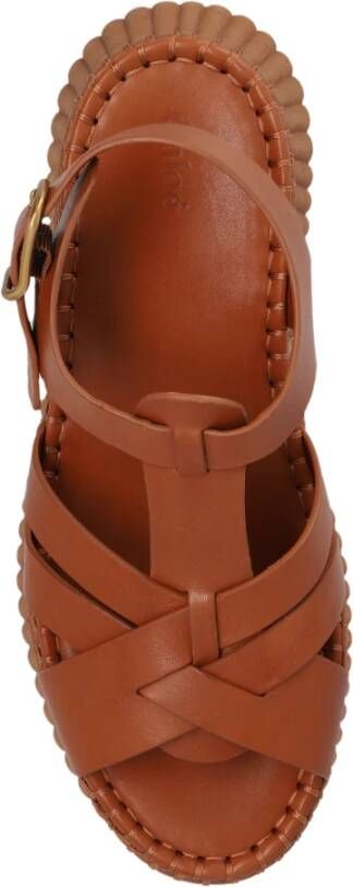 Chloé Platform Sandalen Nama Brown Dames