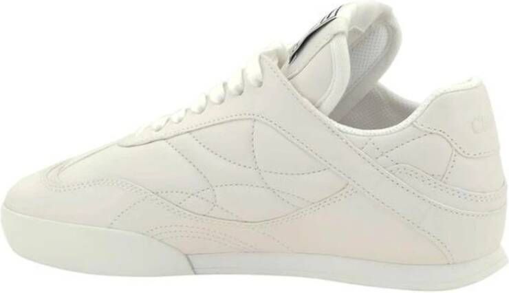 Chloé Platte zool leren sneakers met vetersluiting White Dames