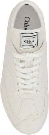 Chloé Platte zool leren sneakers met vetersluiting White Dames