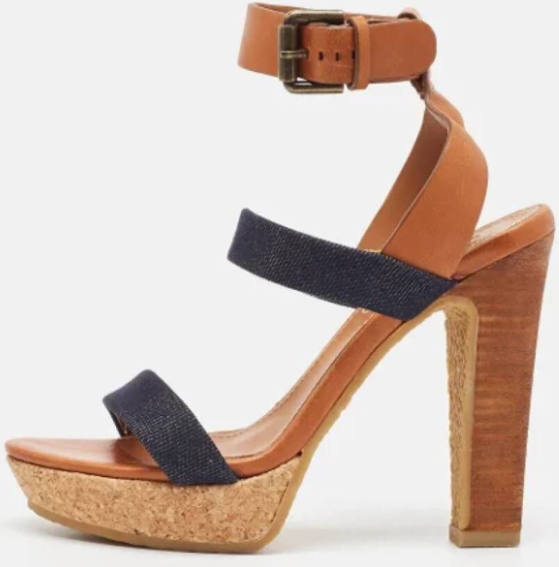 Chloé Pre-owned Canvas sandals Brown Dames