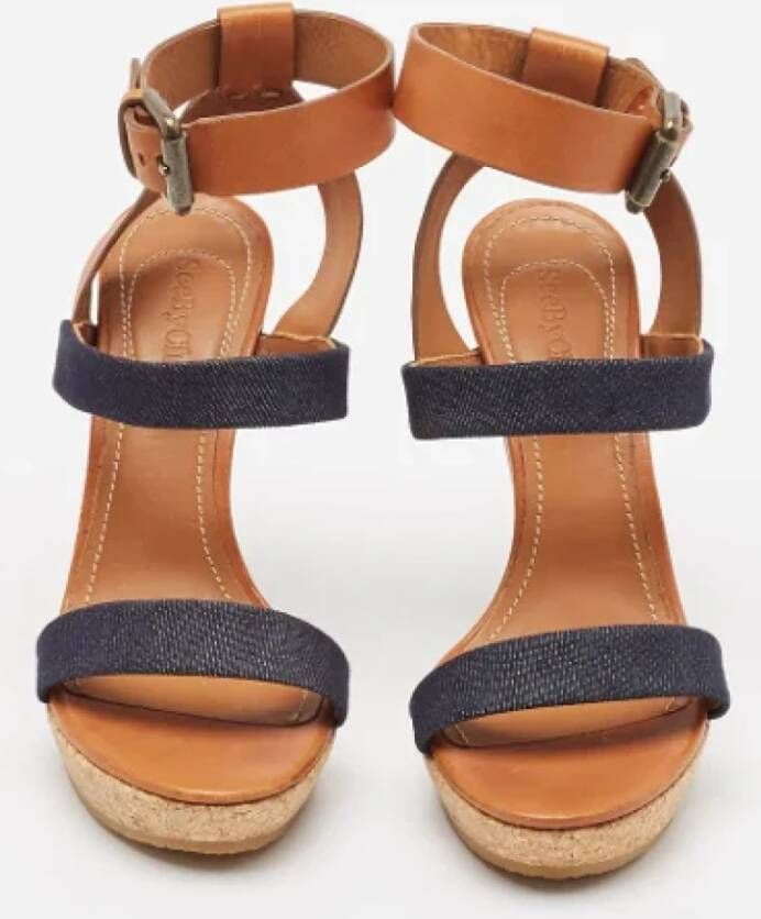 Chloé Pre-owned Canvas sandals Brown Dames