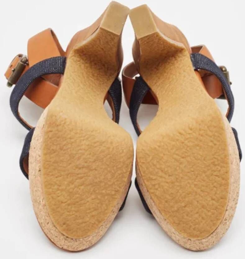 Chloé Pre-owned Canvas sandals Brown Dames