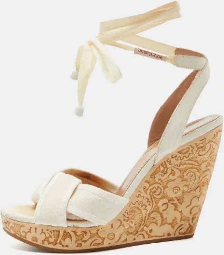 Chloé Pre-owned Canvas sandals White Dames