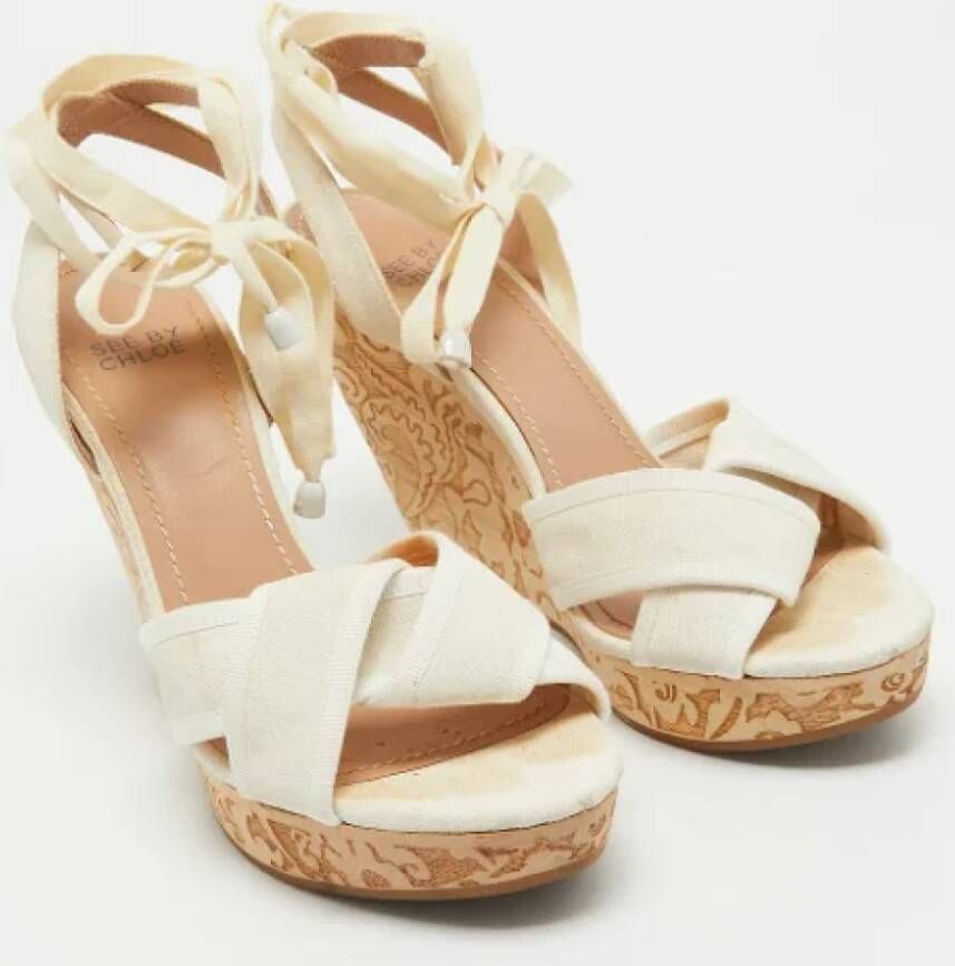 Chloé Pre-owned Canvas sandals White Dames